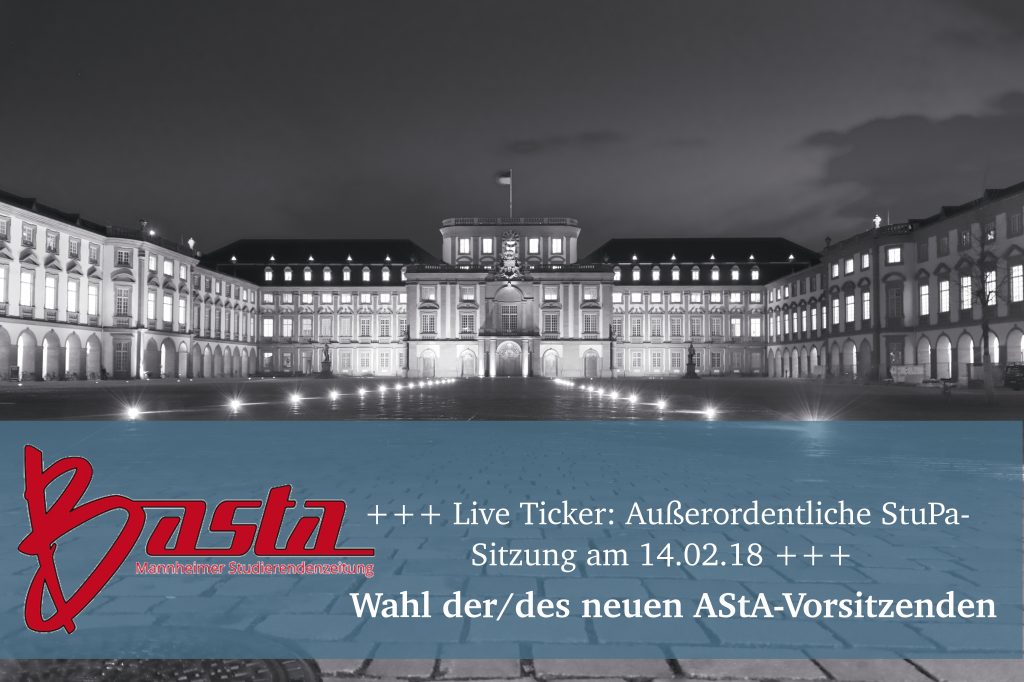 +++ Live Ticker: Außerordentliche StuPa-Sitzung am 14.02.18 +++  Wahl der/des AStA-Vorsitzenden